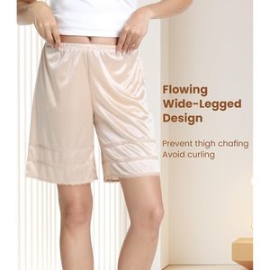 Custom Satin <b>Half</b> <b>Slip</b> Shorts Women Lace Pettipants Bloomers Summer Sleepwear - Product Image 3
