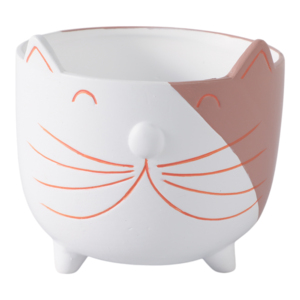 Vaso in ceramica con piedini a forma di baffi di gattino per decorazioni per la casa, interno ed esterno. - Product Image 1
