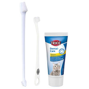 Dentifrice Trixie Dental Care au goût de fromage pour chats, avec brosse à dents - Product Image 1