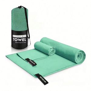 Ensemble de 3 serviettes de sport en microfibre Fosdaling RTS, 2 grandes 160X80cm et 1 petite 80X40cm, séchage rapide, lavables en machine, couleur unie - Product Image 1