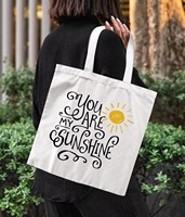 Sac fourre-tout en toile avec citation inspirante, imprimé « You Are My Sunshine », cadeau mignon pour elle, sac pour usage quotidien