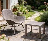 Chaise longue d'extérieur en plastique creux, chaise de plage moderne, résistante aux intempéries, pour patio, jardin, balcon, cour, chaise d'appoint pour la maison