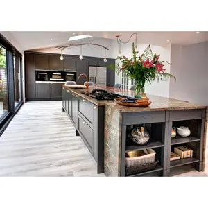 AisDecor popüler koyu serisi dolapları planı ev dekorasyon aile mutfak tasarım mat siyah shaker kapı dolapları