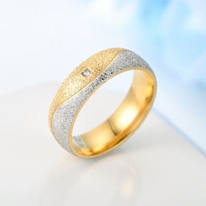 Fashion 6mm Stainless Steel Luxury Frosted Room Gold Ladies Diamond <b>Ring</b> Lovers <b>Couple</b> <b>Ring</b> Fashion Jewelry Finger <b>Rings</b> - Product Image 5