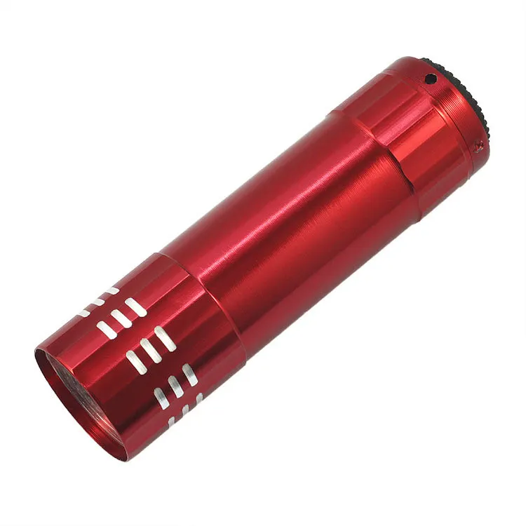 ไฟฉาย LED ขนาดเล็ก9 LED สีแดงน้ำเงินเงินดำ