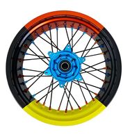Juego de Ruedas Supermoto KYZ de 17 Pulgadas 3.5 5.0, Llantas de Aluminio Anodizado CNC Azul Claro para Motocicleta Husqvarna TE TC Dirt Bike Motocross 125-501cc