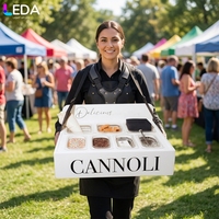 LEDA Fournitures pour événements et fêtes, support à gâteau blanc en acrylique, table à dessert portable suspendue au cou pour mariage