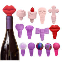 Bouchons à vin en silicone multicolores, bouchons d'étanchéité réutilisables et adaptés aux aliments pour la maison et le bar. Designs personnalisés disponibles