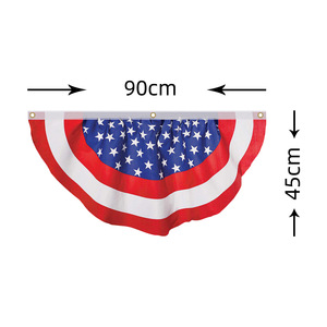Tissu polyester personnalisé 45x90cm décorations du 4 juillet drapeaux demi ventilateur banderoles drapeaux suspendus pour festival événement sportif - Product Image 4