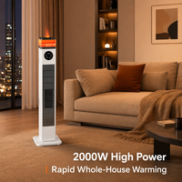 Radiateur vertical mince avec oscillation automatique, radiateur tour PTC portable avec poignée pour la maison et le bureau