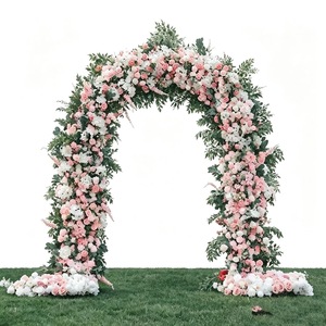 Toile de fond florale incurvée romantique pour la photographie de couple, les photos de groupe de mariage et la décoration de scène de mariage - Product Image 2