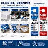 Flyers publicitaires personnalisés en papier couché, entièrement imprimés en couleur, recto-verso, découpés, pour accrocher sur les poignées de porte, pour la location de voitures et les services automobiles