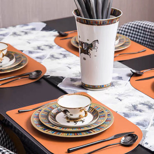 European-style Hotel Ceramic Tableware <b>Set</b>-Western Dinner Plates Coffee Cups Vase-<b>Microwave</b> Safe Vintage Light Luxury Retro - Product Image 2