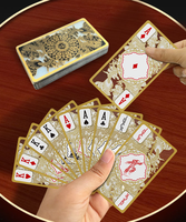 Cartes de poker personnalisées avec bordure dorée en cristal, fabriquées en PVC et en matériau transparent comme le cristal, poker sur mesure