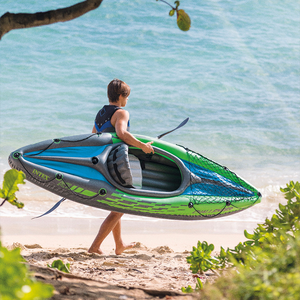 Bote Inflable Individual Tipo Canoa y Kayak con Asiento Ajustable y Respaldo, Bote Inflable para Remar y Navegar - Product Image 6