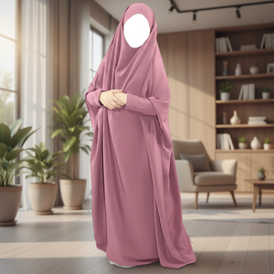 ขายส่งชุดญิลบาบแบบสั่งตัดได้ตามขนาด  ชุดอาบายะห์ผู้หญิง ดีไซน์ทันสมัย สไตล์ชาติพันธุ์  ทรงตรงเรียบง่าย  ชุดมุสลิม  ผ้าโพลีเอสเตอร์ 100% - Product Image 3