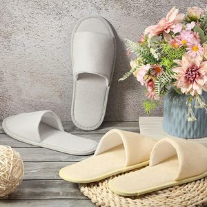 Pantuflas Desechables para Huéspedes, Pantuflas Blancas Antideslizantes de Algodón al por Mayor para Mujeres y Hombres, Hotel, Spa, Viajes, Hogar - Product Image 5