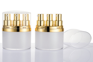 Hazır stok 15ml üç odacıklı beyaz plastik losyon pompa şişesi cilt bakımı için çift tüp kozmetik serigrafi - Product Image 6