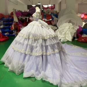 Vestido de Quinceañera Jancember Mc007, Estilo Moderno, Talla Grande, Color Lavanda, con Lentejuelas de Cristal, Espalda con Cordones, Cintura Natural - Product Image 4