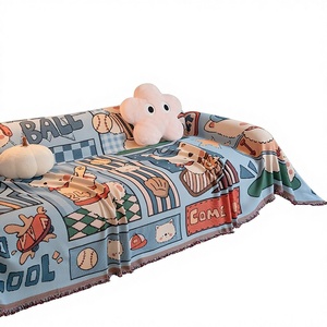 <span class=keywords><strong>Housse</strong></span> de canapé vintage style américain pour salon, nouveau style 2025, universelle quatre saisons, une pièce, à carreaux, motif dessin animé volantant - Product Image 1