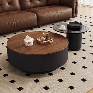 Moderno e avanzato tavolo da caffè in <span class=keywords><strong>rovere</strong></span> solido creativo semplice stile antico medio per la casa soggiorno luce combinazione <span class=keywords><strong>di</strong></span> lusso - Product Image 1