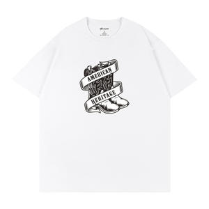 Camiseta de Manga Corta BLACKWHITE de Corte Holgado con Estampado de Bota Vaquera, 100% Algodón, Jersey para Hombre Q63 - Product Image 5