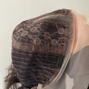 Perruque longue <span class=keywords><strong>brune</strong></span> à cheveux lisses, dentelle frontale 13*4, fibre synthétique, filament haute température, bandeau - Product Image 2