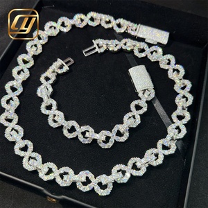 Sterling Silver 925 Hip Hop Pass Diamond Tester Hip Hop Jewelry 15MM VVS Moissanite Diamond <b>Iced</b> <b>Out</b> Cuban Link <b>Chain</b> Necklace - Product Image 1