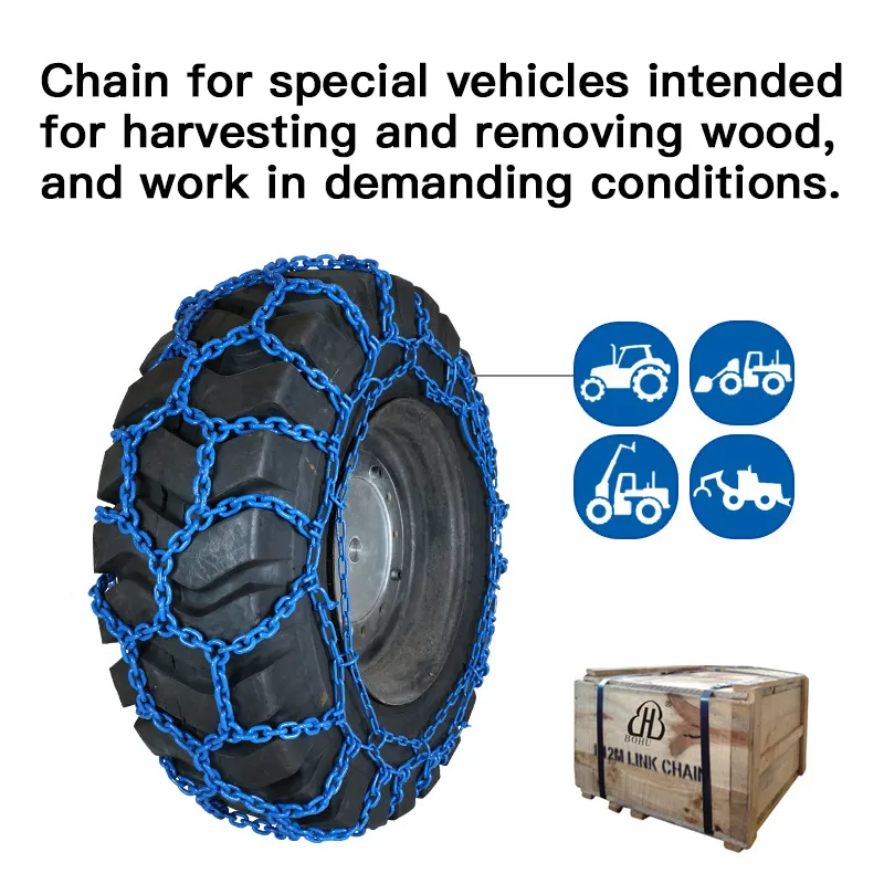 BOHU High Quality Forestry Wheel Track Chain Skidder Tire Chains Welded Forged Wheel Loader Tire Protection Snow Chain