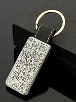 Nouveautés : Briquet portable moderne en métal au design Tang Grass Relief, rechargeable au butane, avec meule à silex, flamme nue et gonflable