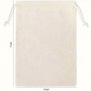 Hot Sale Eco Reusable Organic Cotton Canvas Linen Jewelry Muslin Drawstring Dust Bag <b>Pouch</b> With Custom Logo Printed - Product Image 4