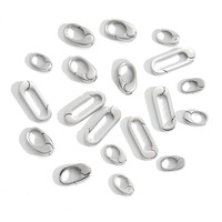 Fermoirs à ressort décoratifs ovales en acier inoxydable, élégants connecteurs à pression pour la fabrication de bijoux DIY