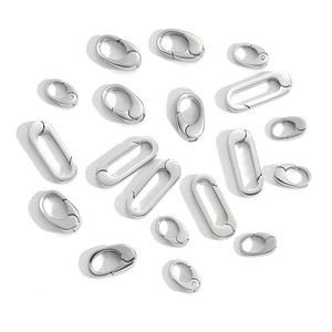 Thép không gỉ trang trí Snap mùa xuân móc hình chữ nhật hình bầu dục phong cách Báo Chí Clasp kết nối cho DIY trang sức làm phụ kiện - Product Image 5