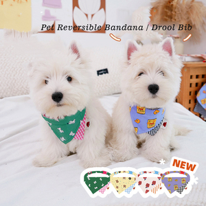 Bavoir de luxe à carreaux pour Halloween, séchage rapide, léger, respirant, réversible, en coton, pour animaux de compagnie, avec boucle réglable - Product Image 2