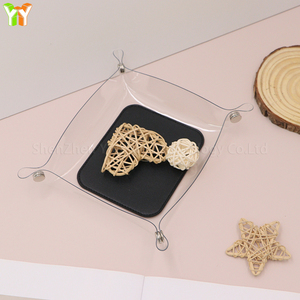 ถาดเก็บของ PVC ของ RR Factory สำหรับใช้ในบ้าน สำนักงาน วางบนโต๊ะทำงาน จัดระเบียบปากกา กุญแจ ถาดโชว์เครื่องประดับ ถาดใสสำหรับจัดเก็บของบนโต๊ะทำงาน - Product Image 4