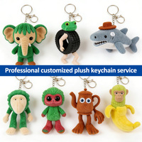 Porte-clés personnalisés en peluche pour fabricants : Panda, Agneau, Ours en peluche miniatures et mignons, populaires