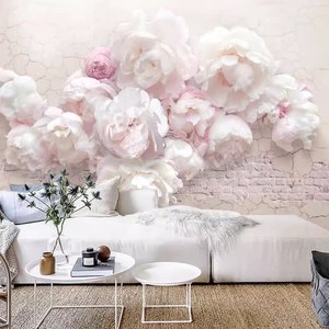Papel <span class=keywords><strong>Tapiz</strong></span> de Tapicería con Diseño Floral Rosa, Mural Personalizado, Papel <span class=keywords><strong>Tapiz</strong></span> Floral Autoadhesivo con Peonías <span class=keywords><strong>para</strong></span> Dormitorio y Sala de Estar - Product Image 2