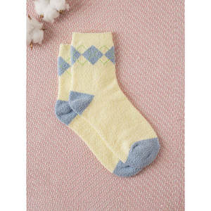 Monfoot donna Glen Check a righe calze da notte traspirante in maglia di Spandex taglia uno antiscivolo lunghezza equipaggio con Logo con stampa bracciale - Product Image 1