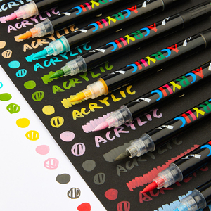 Highlighters Marker <strong>Pen</strong> with Dual <strong>Brush</strong> Tips Dual Colors Acrylic Marker <strong>Pen</strong> Automatic <strong>Ink</strong> Control for DIY Crafts Art Drawing <strong>Pen</strong> - Product Image 2