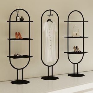 Estantes de Exhibición de Pared para Salón de Belleza, Estantes de Exhibición de Productos de Uñas y Belleza de Múltiples Niveles, Estantes Negros de Pie - Product Image 4