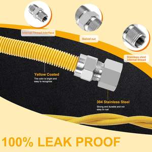 Tuyau de gaz pour sèche-linge de 72 pouces, <span class=keywords><strong>flexible</strong></span>, 3/4, <span class=keywords><strong>raccord</strong></span> de gaz naturel, raccords MIP/FIP de 1/2 pouce, diamètre extérieur de 5/8 pouces (diamètre intérieur de 1/2 pouce) pour cuisinière/sèche-linge à gaz - Product Image 5