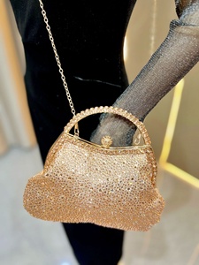 Bolso de Noche con Pedrería Brillante 2026 <span class=keywords><strong>para</strong></span> Mujer, Cartera de Lentejuelas Brillantes con Cadena <span class=keywords><strong>para</strong></span> Hombro, Bolso de Boda con Asa Dorada y Cuentas de Cristal - Product Image 4
