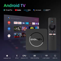 Box Décodeur Android 10 ATV 2.4/5G Wi-Fi et BT 5.0 Allwinner H313 4K HDR Android TV avec Télécommande Vocale
