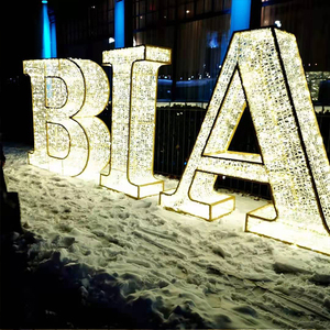 Vente en gros de lettres lumineuses en PVC 3D IP65, motif WISH, éclairage LED, étanche, pour aménagement paysager, centre commercial, rue, extérieur - Product Image 4