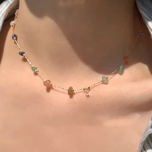 नए रंग अनियमित पत्थर के साथ ट्रेंडी सरल हार के लिए क्लासिक शैली - Product Image 1