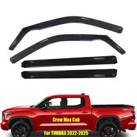 Parasol/Deflector de Ventana Duradero de PMMA para Coche, Protector Solar y de Lluvia con Cinta Adhesiva de Doble Cara para Toyota Tundra CrewMax Cab 2022-2026