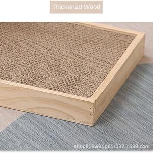 Griffoir en bois pour chat en gros, 30x43x35cm, couleur bois naturel, boule de sisal durable, design dessin animé pour chats - Product Image 5