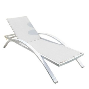 Tumbona Reclinable para Exteriores, Ajustable, para Piscina, Playa o Jardín, Color Blanco - Product Image 1