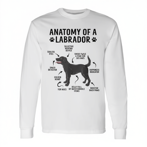 T-shirt à manches longues Anatomy Of A Labrador Black Dog pour les amoureux des chiens - Product Image 2