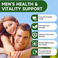 Suppléments de Saw Palmetto Gummies sans sucre de marque privée OEM pour l'équilibre hormonal de la croissance des cheveux en santé de la prostate chez l'adulte